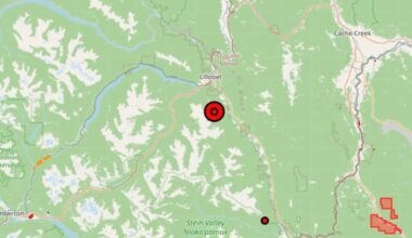 A wildfire was discovered south of Lillooet on June 24, 2026, and was reported by the BC Wildfire Service as 50 hectares in size at 3:35 p.m. (BC Wildfire Service)