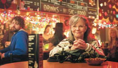 Sally Field as Tova in &ldquo;Remarkably Bright Creatures&rdquo; in a scene filmed at The Wolf Bar in Maple Ridge. (Netflix/Special to The News)