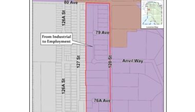 Area in Central Newton under rezoning consideration. (Map surrey.ca)