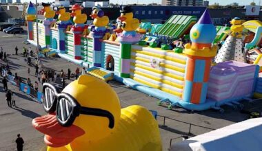 Royal Duck bounce park, shown in another city, is similar to a new one set up at Guildford Town Centre in Surrey in June-July 2026. (Contributed to Surrey Now-Leader)