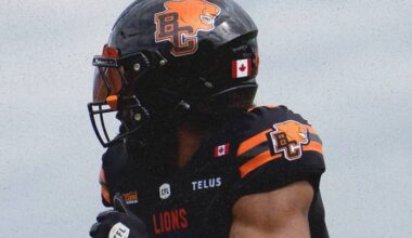 B.C. Lions receiver Keon Hatcher lines up for a play during CFL action Saturday, June 27, 2026 against the Calgary Stampeders at the Apple Bowl in Kelowna. (https://x.com/BCLions)