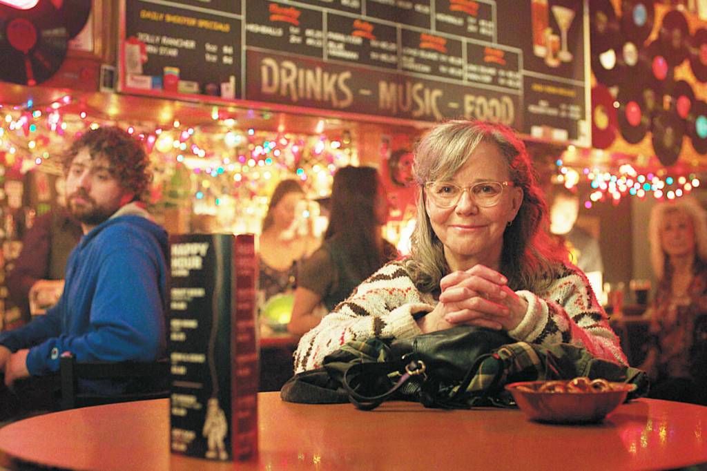 Sally Field as Tova in &ldquo;Remarkably Bright Creatures&rdquo; in a scene filmed at The Wolf Bar in Maple Ridge. (Netflix/Special to The News)