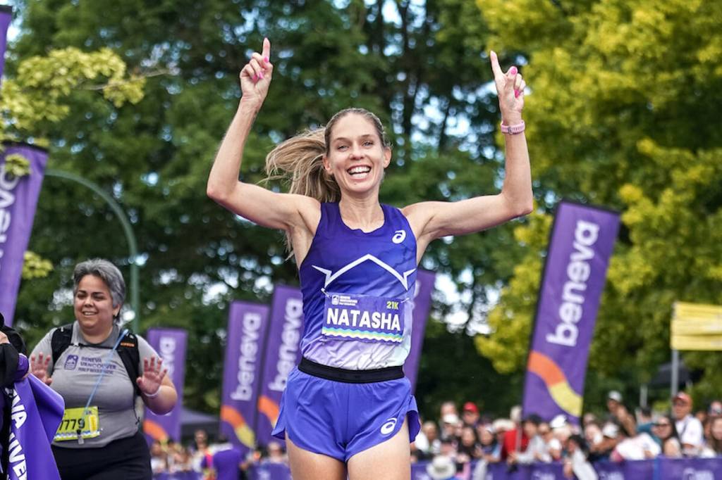 Natasha Wodak, winner of the 2026 Beneva Vancouver Half Marathon on Sunday, June 28, 2026. (Jasmine Fehr/Contributed to Surrey Now-Leader)