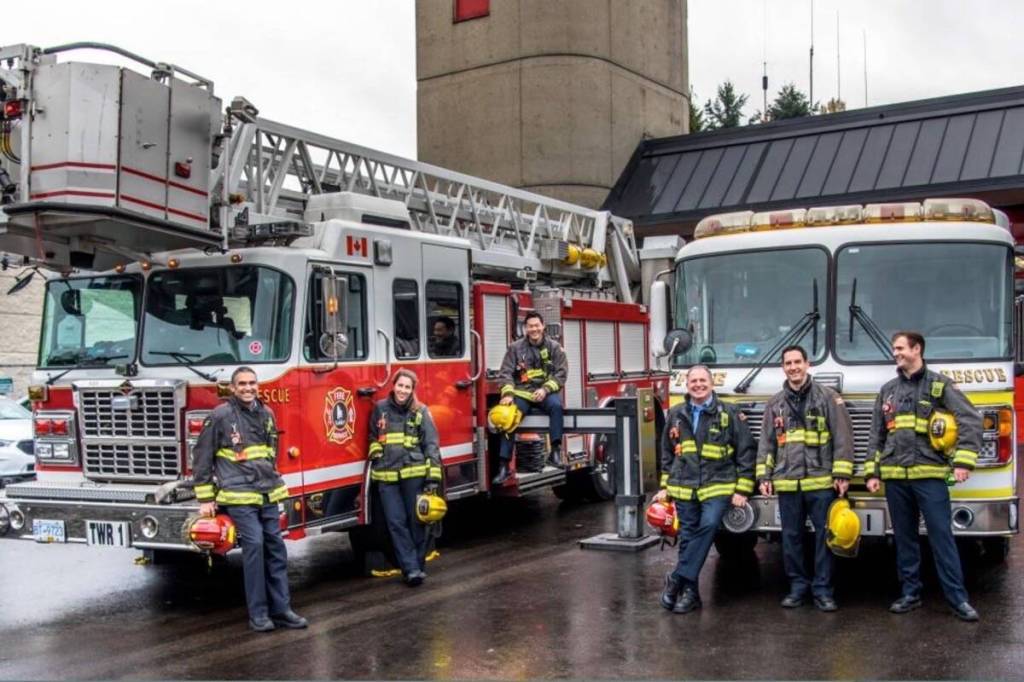 Surrey firefighters at Hall 1. (Photo surrey.ca)