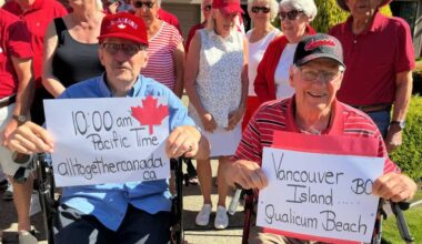 Qualicum Beach woman Jacquie Slocombe wants &lsquo;O Canada&rsquo; to be sung at the same time across the country on July. (Contributed photo)