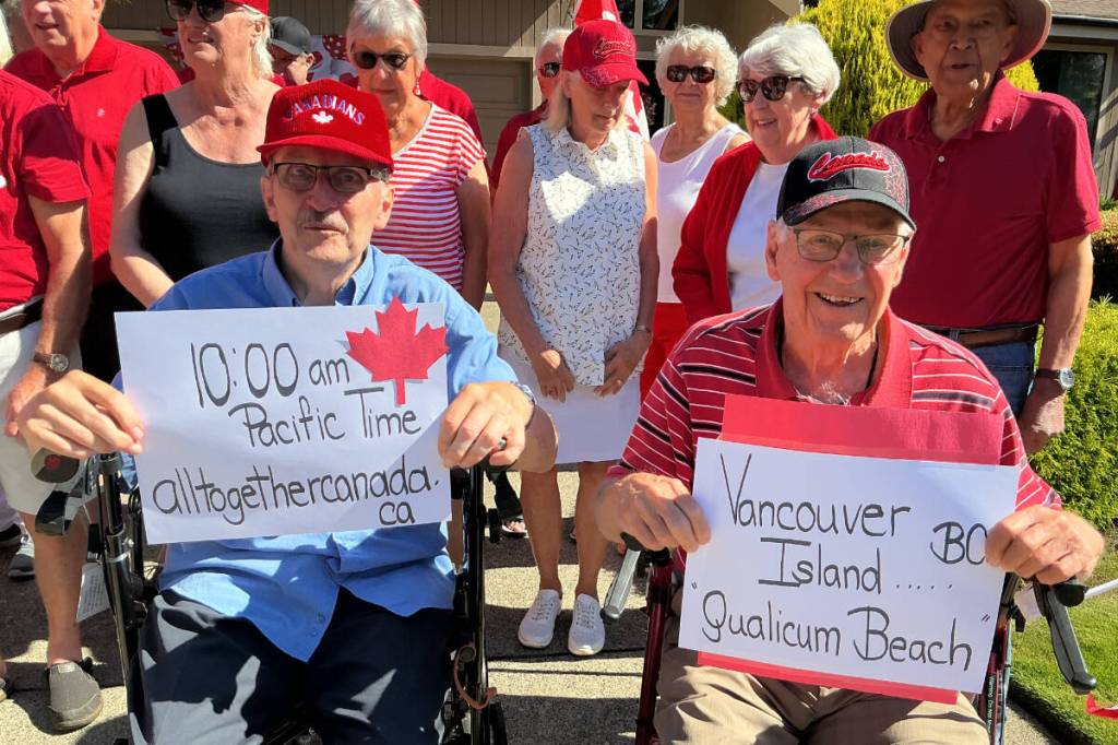 Qualicum Beach woman Jacquie Slocombe wants &lsquo;O Canada&rsquo; to be sung at the same time across the country on July. (Contributed photo)