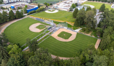 The City of Delta announced completion of the new U13 and U15 baseball fields at Winskill Park on Monday ,June 29, with the new community amenity now officially open for public use. The diamonds are a major feature of the work being done in the park as part of the $130-million Winskill Renewal Project, which includes construction of a new aquatic & fitness centre with a roughly 1,300-square-metre pool area that&rsquo;s twice the size of the current one. (City of Delta photo)