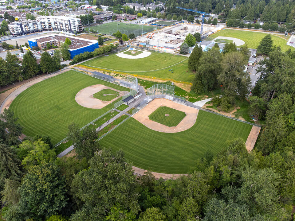 The City of Delta announced completion of the new U13 and U15 baseball fields at Winskill Park on Monday ,June 29, with the new community amenity now officially open for public use. The diamonds are a major feature of the work being done in the park as part of the $130-million Winskill Renewal Project, which includes construction of a new aquatic & fitness centre with a roughly 1,300-square-metre pool area that&rsquo;s twice the size of the current one. (City of Delta photo)
