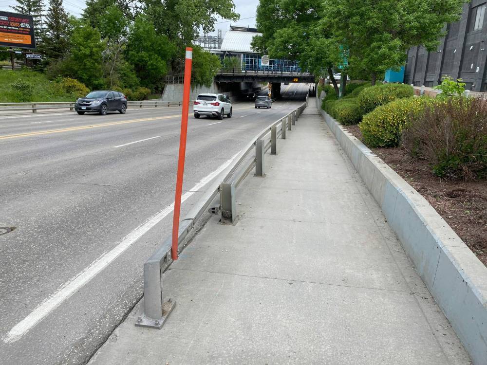 Photo by
The sidewalks and roadway that go beneath the Osborne Street underpass are not wide enough to safely accommodate cyclists.