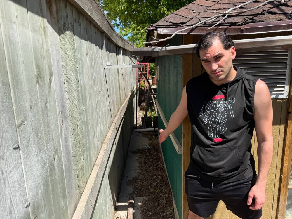 MORGAN MODJESKI / FREE PRESS
Jason Richer, who has lived on Abbotsford Crescent for more than a year, said on June 8, 2026, he was surprised when police found a 15-year-old girl — the suspect in a stabbing of a man in his 40s — hiding behind his shed after the June 6 incident.