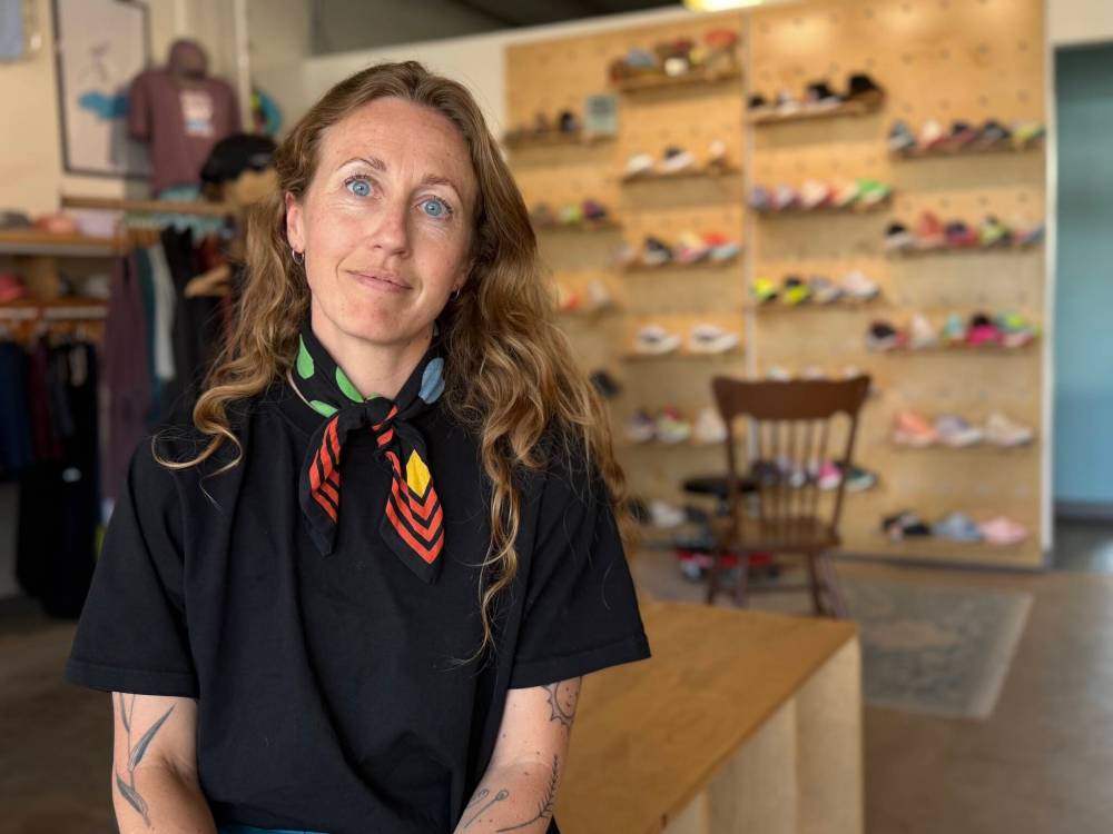 MORGAN MODJESKI / FREE PRESS
Caroline Fisher, owner of Big Sky Run Co., says the running community is there for the stabbing victim.