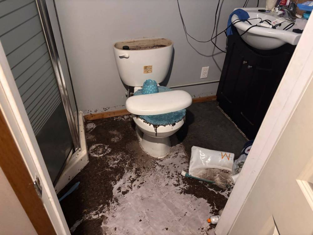 SUPPLIED
The basement of Fort Rouge resident Darryl Balasko was flooded when brown water backed up through a toilet.