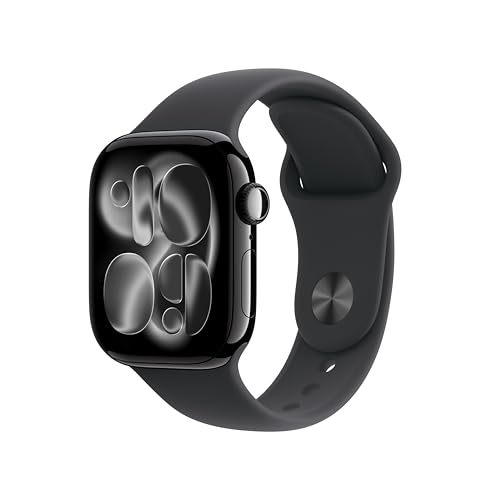 Apple Watch Series 11 Gps 42mm Smartwatch With Jet Black Aluminium Case With Black Sport Band S/m. Sleep Score, Fitness Tracker, Health Monitoring, Always-On Display, Water Resistant
