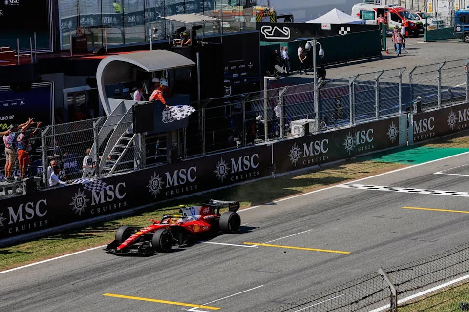 Hamilton took the chequered flag by 19.5 seconds (AP)