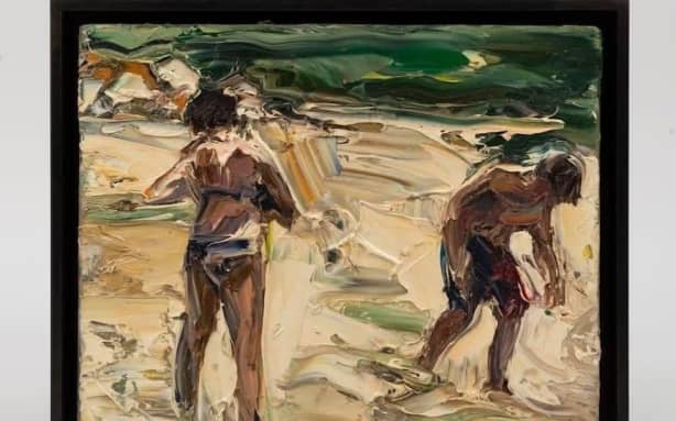 Nicholas Harding's 2011 artwork Two Estuary Figures. - single use