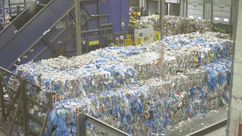 Garbage sits at the Edmonton Waste Management Centre on June 2, 2026. (Evan Klippenstein / CTV News Edmonton)