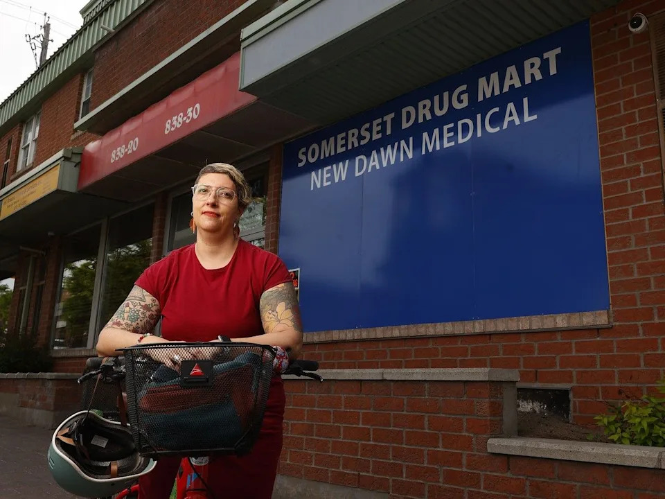 Somerset ward Coun. Ariel Troster outside New Dawn Medical.