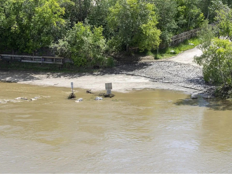 With the recent heavy rainfall the North Saskatchewan River is extremely high, including here at the Capilano Park boat launch. Taken on Friday, June 26, 2026, in Edmonton. Greg Southam-Postmedia