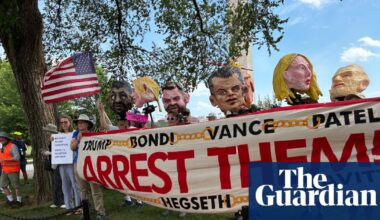 ‘Reeks of corruption’: protesters rally as Trump hosts UFC event on his birthday | Donald Trump