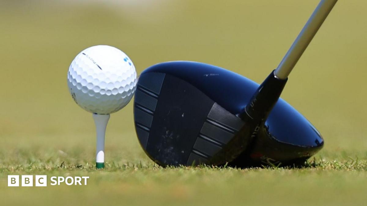 A general view of a ball on a tee with a driver clubhead