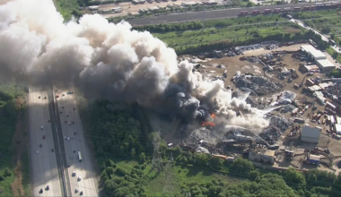 Brampton scrap metal yard on fire