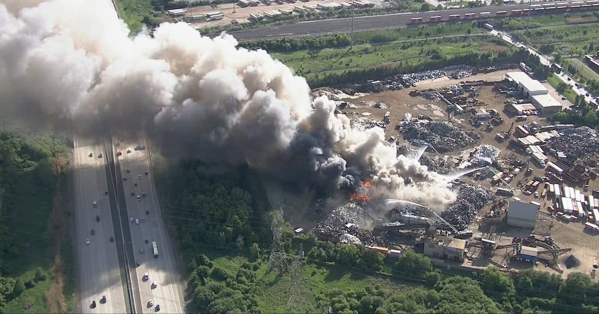 Brampton scrap metal yard on fire