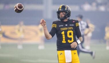 Bo Levi Mitchell throws five TD passes to lead Ticats to 41-27 home win over Lions