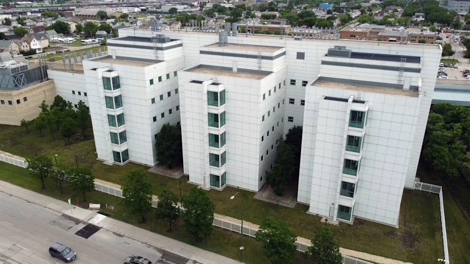 A view by drone of the National Microbiology Laboratory in Winnipeg on Wednesday, June 9, 2021. 