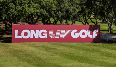 A billboard which reads 'Long LIV Golf' at the circuit's event at Valderrama in 2026