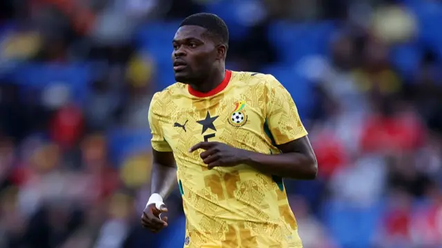 Thomas Partey of Ghana during the international friendly match between Wales and Ghana at Cardiff City Stadium on June 02, 2026 in Cardiff, Wales