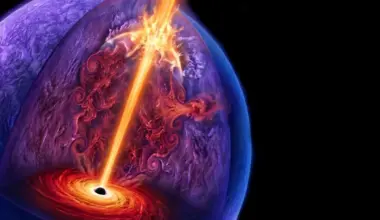 In this AI-generated image, a collapsar produces a gamma-ray burst. Credit: LNAL