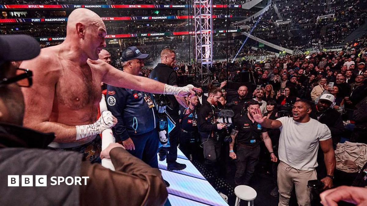 Anthony Joshua and Tyson Fury in April 2026