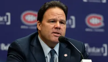 Montreal Canadiens executive Jeff Gorton speaks to the media during a press conference.