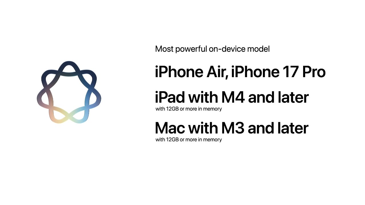 Apple says the most powerful on-device AI models will not be on all devices - image credit: Apple