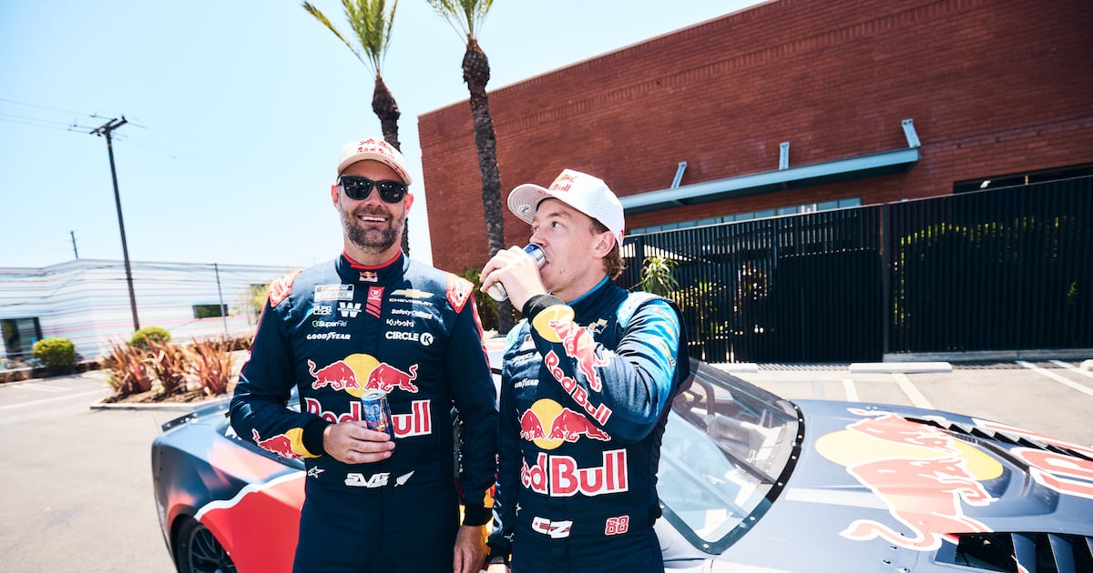 Red Bull unveils NASCAR can with Trackhouse drivers