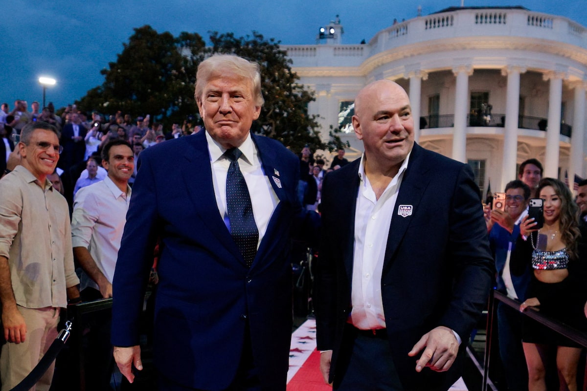 Donald Trump welcomes 85,000 UFC fans to birthday bash on the White House lawn