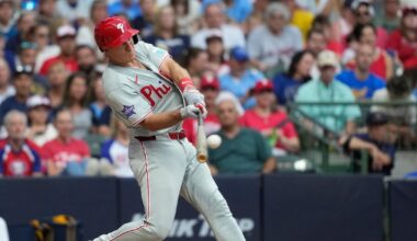 J.T. Realmuto hits three-run homer in five-run sixth as Philadelphia Phillies hold off Milwaukee Brewers