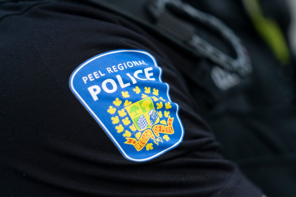 A Peel Police shoulder patch is seen in Mississauga, Ont., on Saturday, July 1, 2023. THE CANADIAN PRESS/Arlyn McAdorey