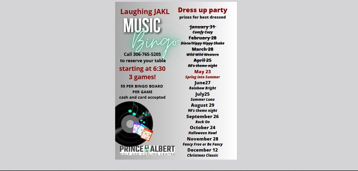 Music Bingo at PA Golf and Curling Club