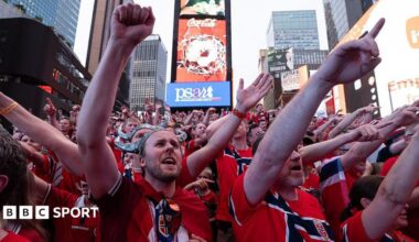 Norway fans gather in New York City's Times Square