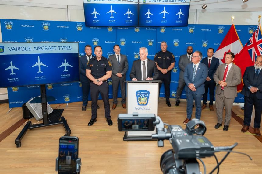 Peel Regional Police hold a press conference Tuesday following the complex fraud investigation.