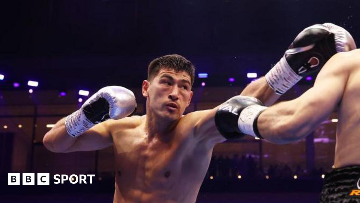 Dmitry Bivol throws a punch