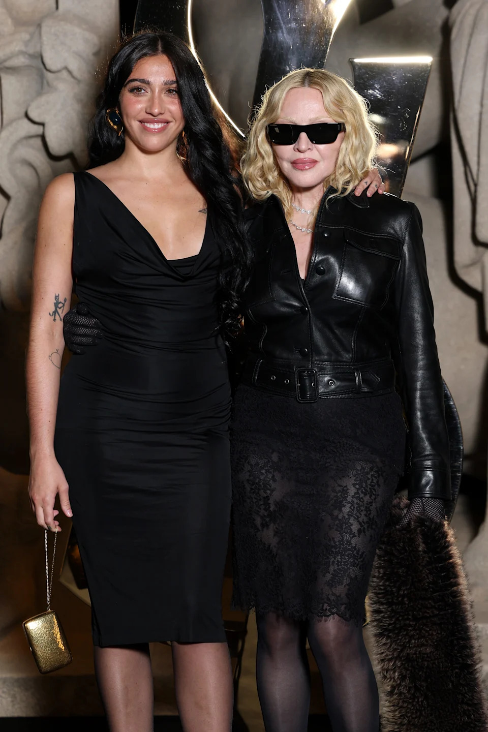 Lourdes Leon, left, and Madonna attend Paris Fashion Week on Sept. 29, 2025.