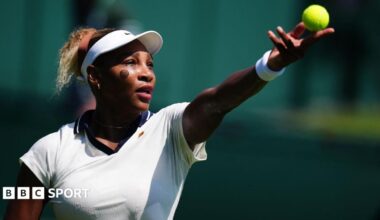 Serena Williams in practice at Wimbledon