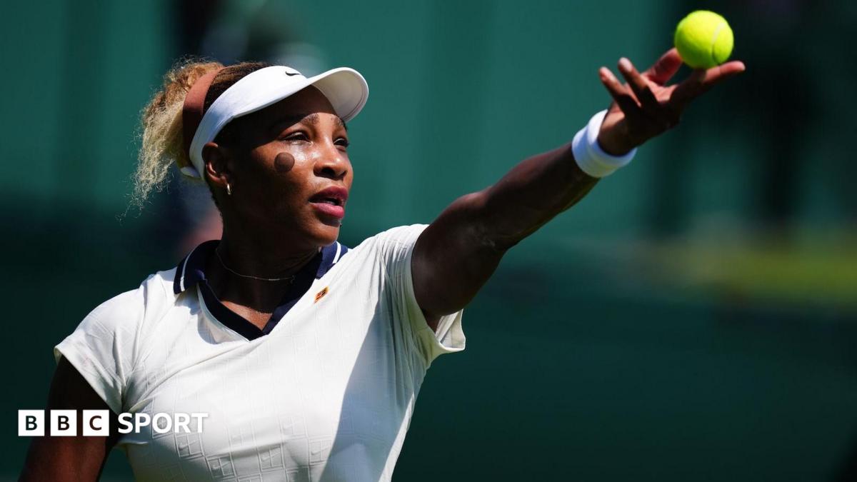 Serena Williams in practice at Wimbledon