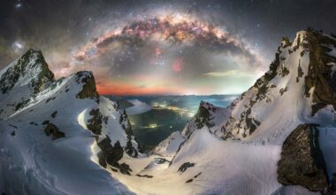 Astrophotographer climbed steep snow and ice to reveal a spectacular night sky "most people beneath those lights will never see"