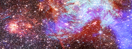 A close image of Sgr C created with the addition of data collected by the James Webb Space Telescope.