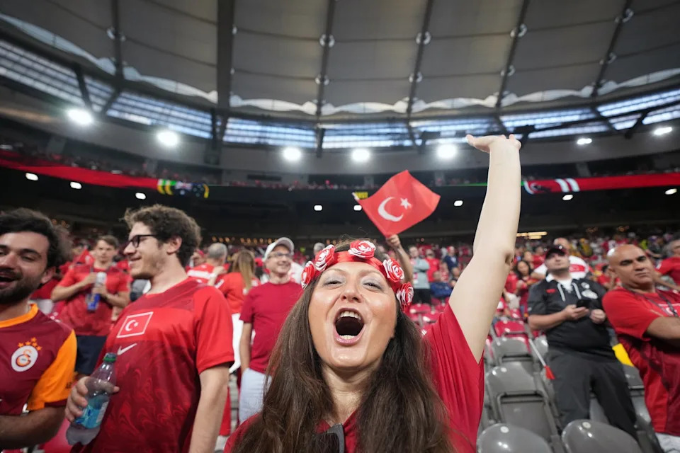 Turkey fans show their support before Turkey takes on Australia during a World Cup Group D soccer match, in Vancouver, on Saturday, June 13, 2026. THE CANADIAN PRESS/Darryl Dyck