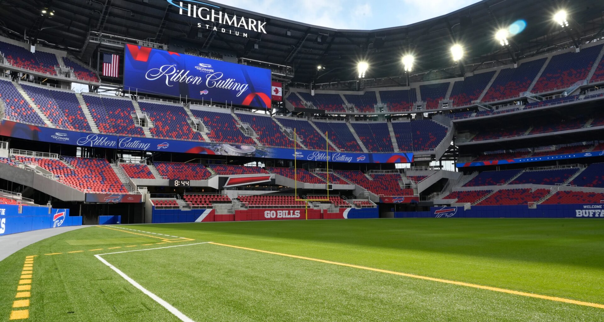 What are the first events to come at the Bills' new Highmark Stadium?