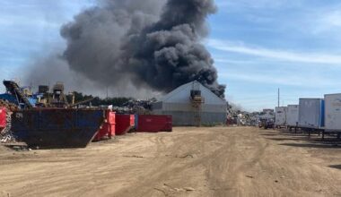 Large fire contained at Brampton scrap metal yard, no one injured, officials say